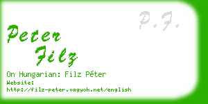 peter filz business card